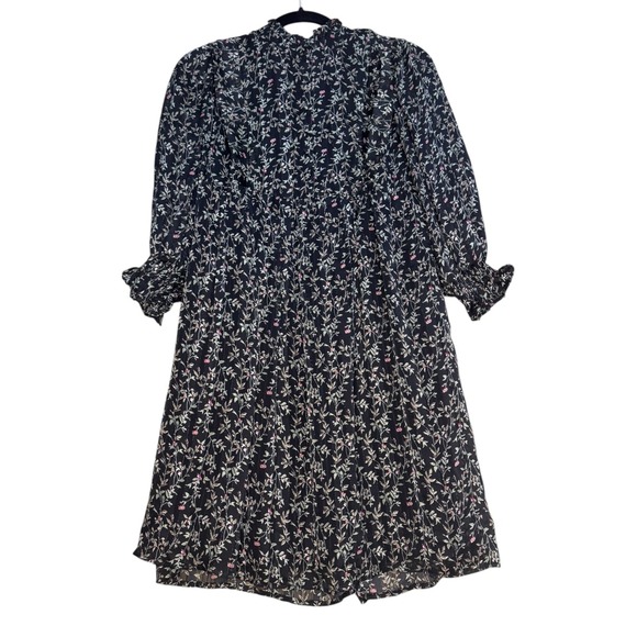 MELLODAY Dresses & Skirts - Melloday Floral Baby Doll High Neck Long Sleeve Dress S Boho Cottagecore EUC